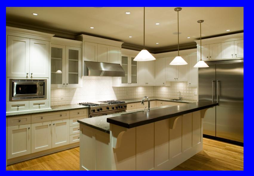 kitchen lighting with black hardware