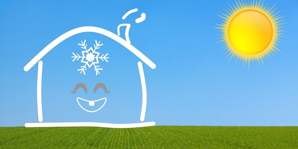 happy house with snowflake inside